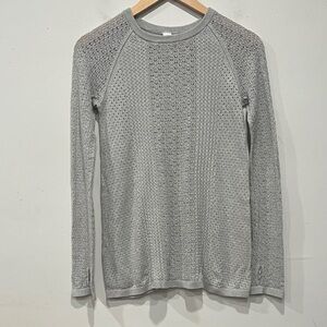 Ivivva Lululemon Cotton Crewneck Sweater in light grey knit size 12